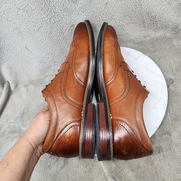 Nunn Bush Shoes Mens Size 12 Centro Flex Brown Leather Lace Up Oxfords *GUC* main image 8